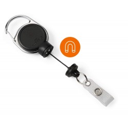 Durable 8329 01 Black Retractable reel EXTRA STRONG with snap button strap + keyring